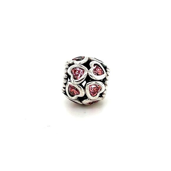 Pandora Pink Cz Openwork Charm - Picture 1 of 3